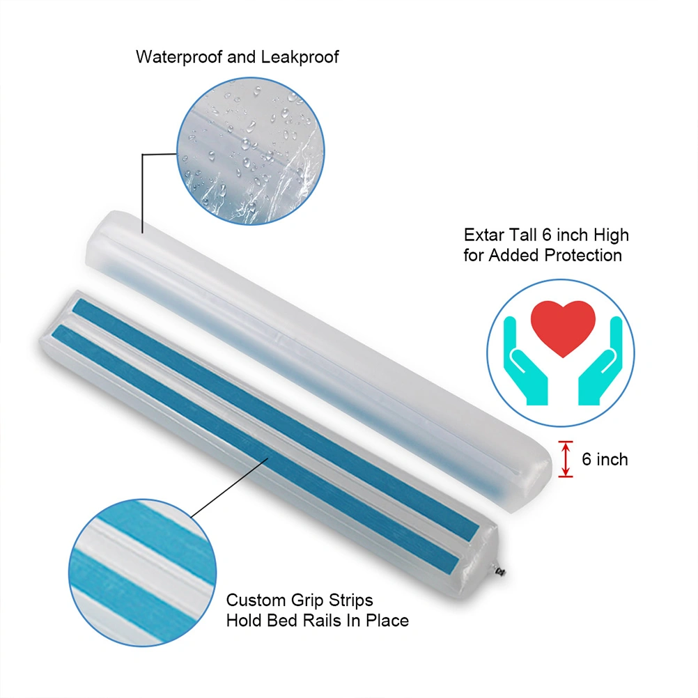 2pcs Inflatable Crib Guardrail Baby Kids Bed Bumper Antifall Nonslip Protective Baby Crib Bed Rail for Baby Home Travel