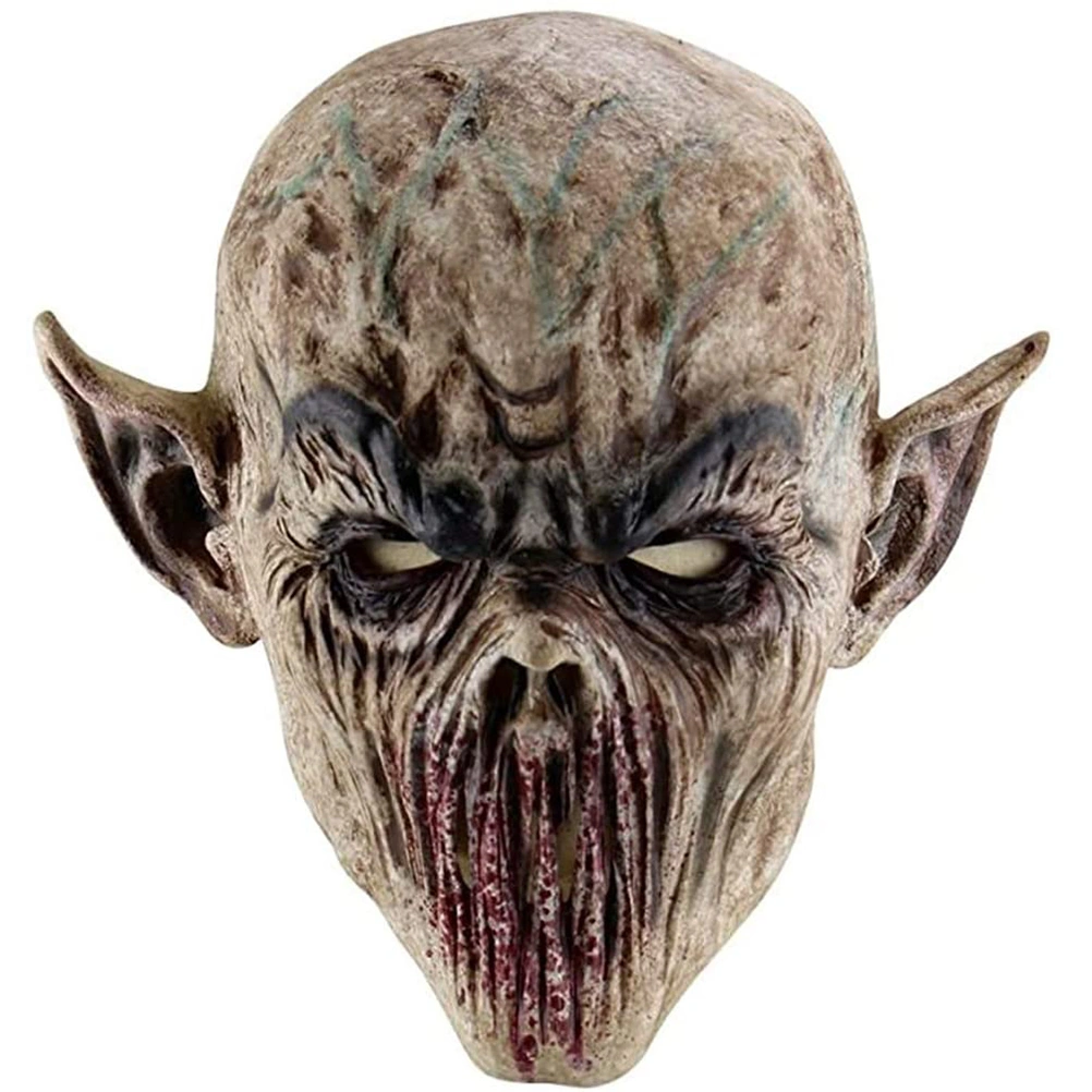 Halloween Alien Latex Mask Headgear Breathable Full Face Head Mask Halloween Masquerade Scary Mask Cosplay Costume Props