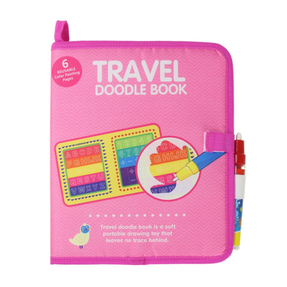 Kids Reusable Water Drawing Book Pen Portable Travel Doodle Book Painting Coloring Board Toys