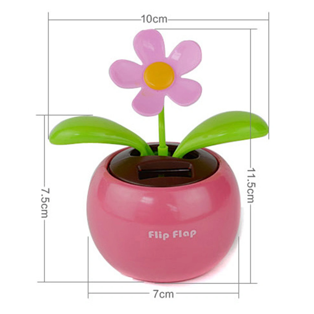 4 pcs Random Color Solar Powered Dancing Flower Plastic Solar Dancing Flowers Shaking Head Car Office Desk Decoration
