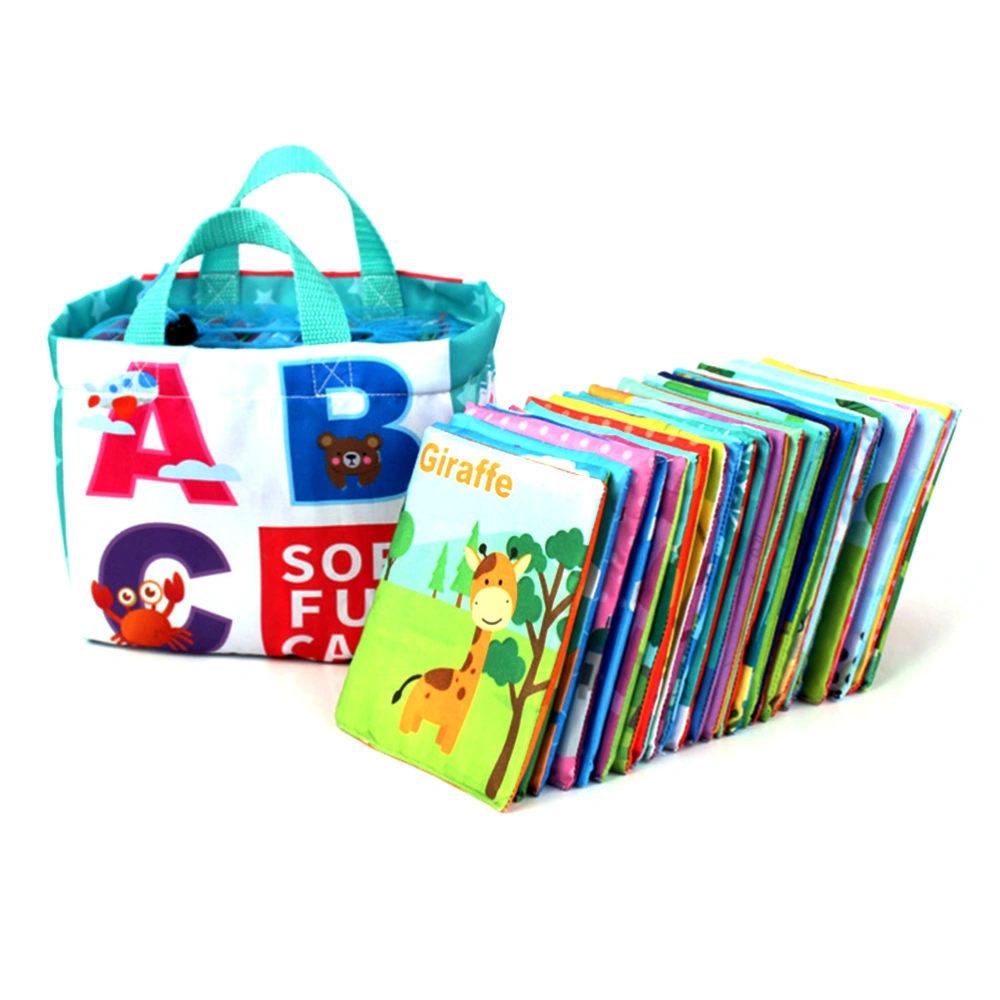 26Pcs Soft Alphabet Cards with Cloth Storage Bag ABCs Learning Educational Toys for Toddlers Kids