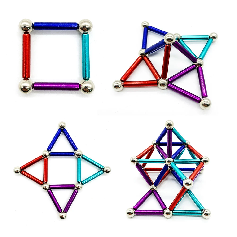 Colorful Magnet Building Blocks Construction Set Puzzle Stacking Game Sculpture Desk Toys