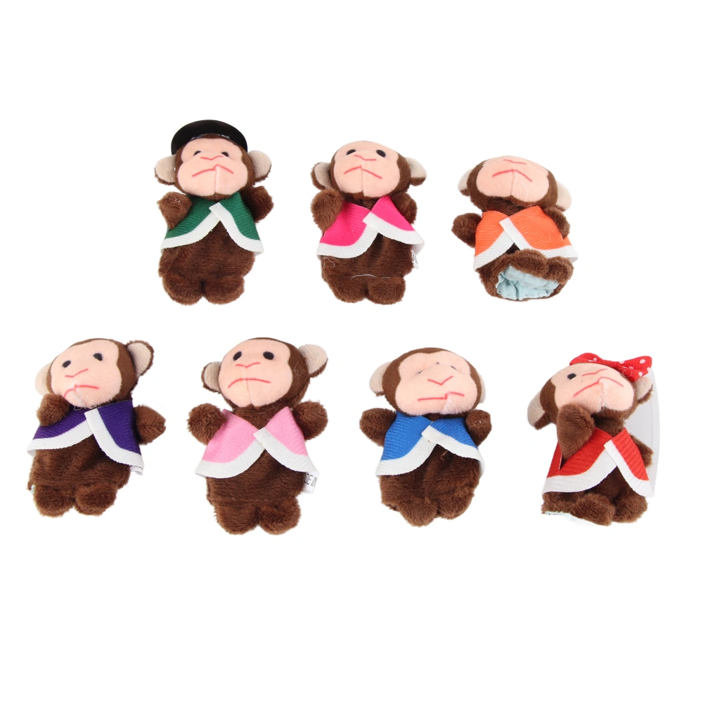 7pcs/set Monkey Baby Finger Puppet Toys Parent Child Interactive Game Toys Cute Animal Educational Story Toys Gift