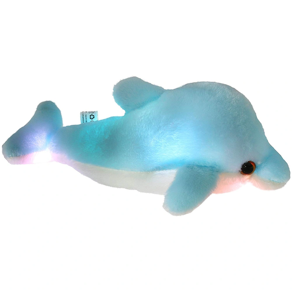 Cute LED Dolphin Stuffed Animal Night Light Colorful Glowing Dolphin Soft Plush Toys Kids Girl Gift