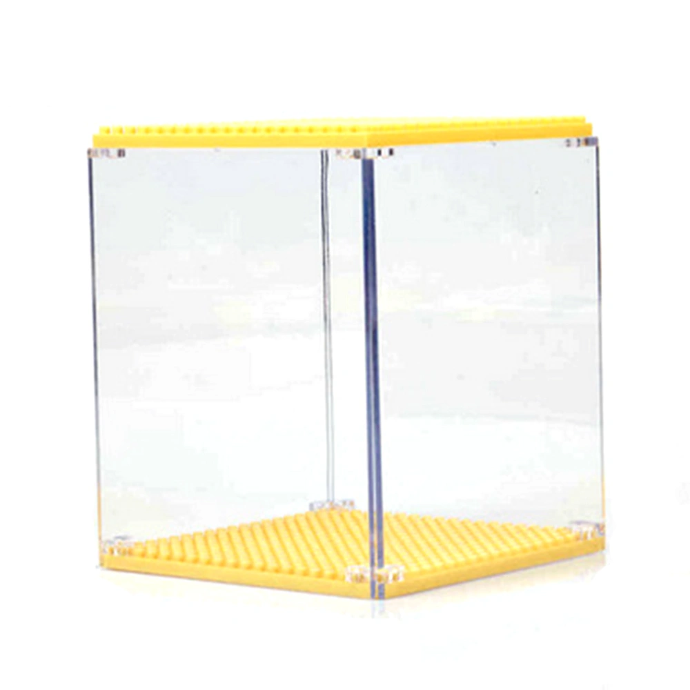 1pc Acrylic Display Case Box Dustproof Show Case Gray Base For Blocks Display Box Case