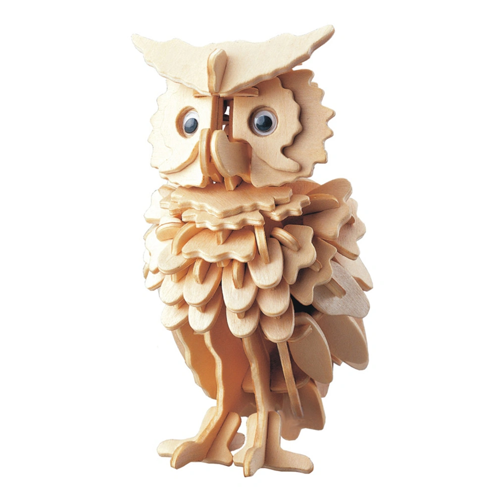 3D Wooden Owl Puzzle Jigsaw Woodcraft Kit DIY Construction Puzzle Toys for Children