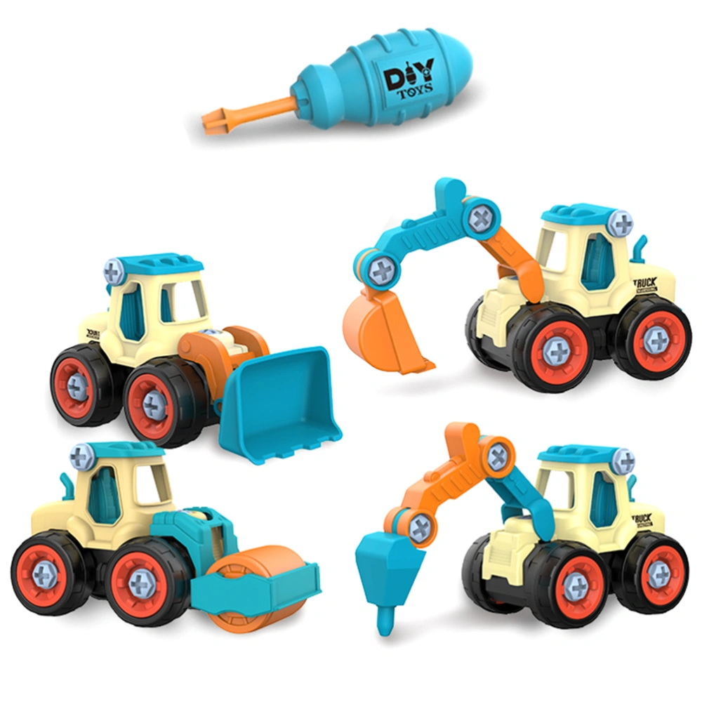 4 in 1 Disassemble Toys for Children DIY Construction Vehicles Educational Toys Construction Toys Engineering Set