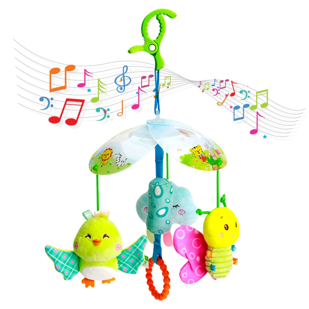 Cartoon Animal Crib Mobile Baby Rattles with Teether Bed Hanging Newborns Toy for Stroller Infant Kids Educational Toys