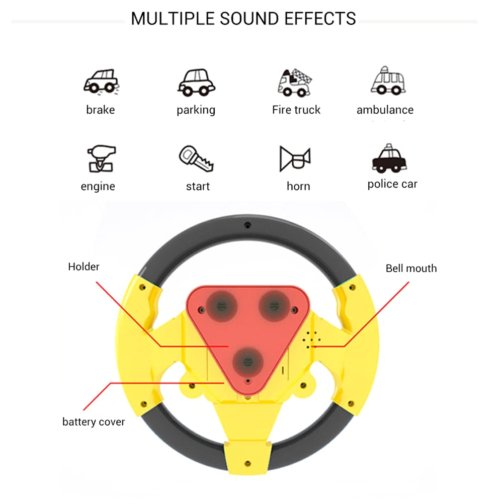 Electric Simulation Steering Wheel with Lights Sounds Baby Early Developing Educational Toys Children Birthday New Year Gift
