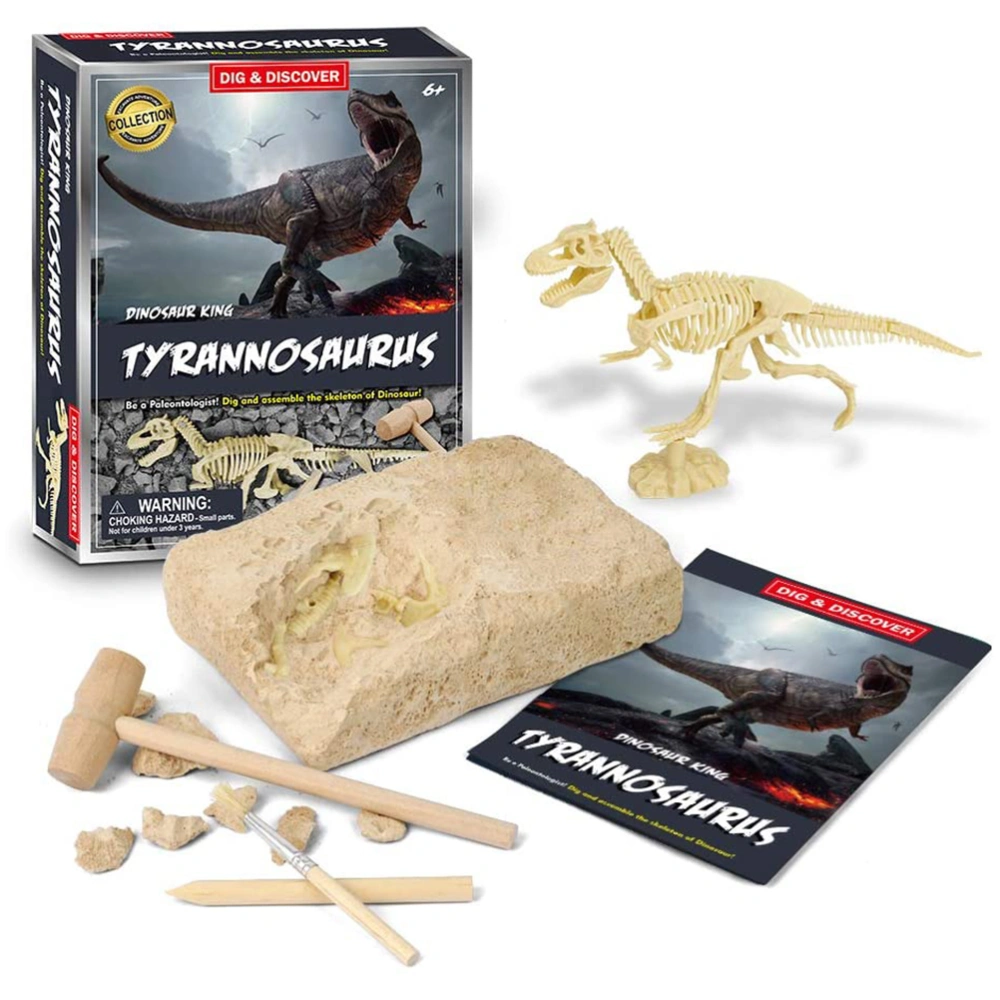 Kids DIY Dinosaur Fossil Excavation Kit 3D Tyrannosaurus Skeleton Fossil Kit Dinosaur Archeology Kit for Kids