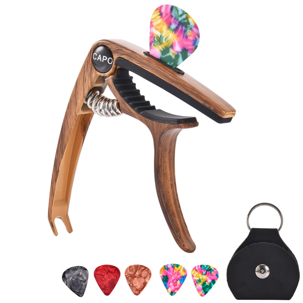 Guitar Capo with Pick Holder and Picks for Electric Guitars Ukulele Accessories