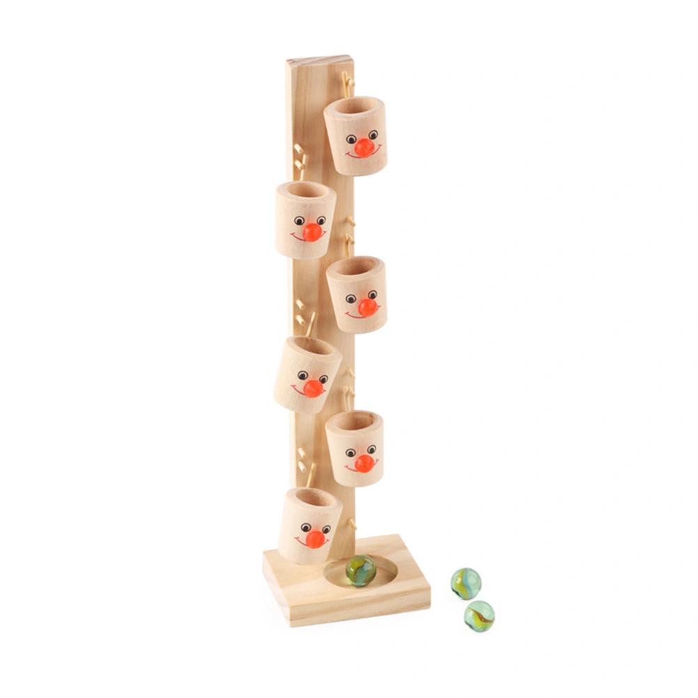 Clown Marble Ball Run Track Games Kids Early Educational Wooden Toy Funny Clown Kegs