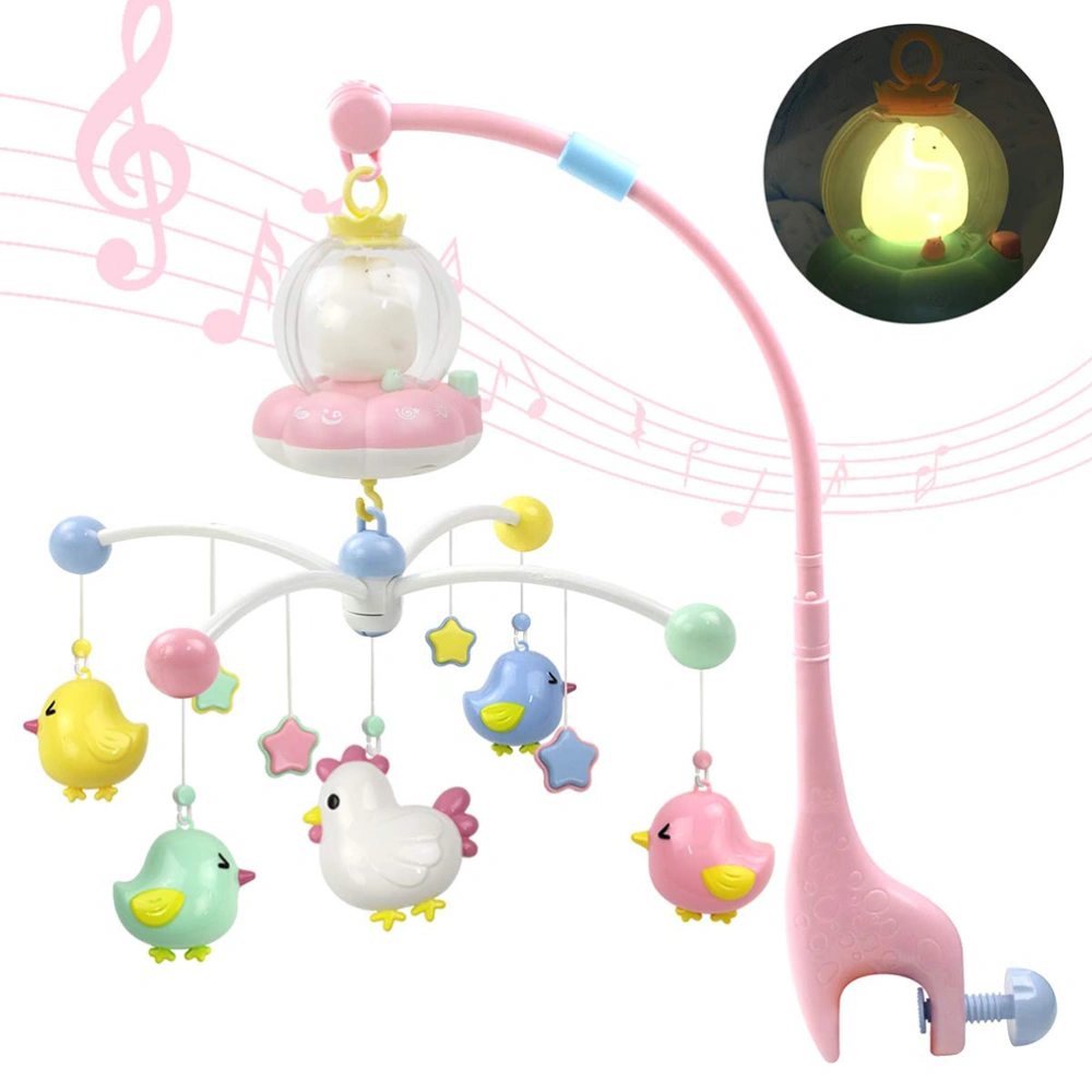 Baby Musical Crib Mobile with Night Lights and Music Hanging Rotating Rattles with Music Box