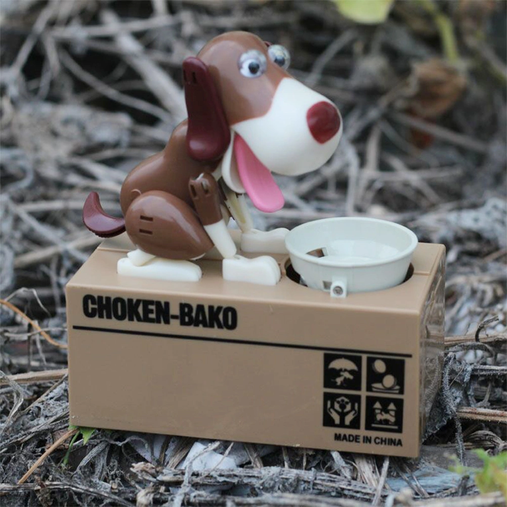Cute Puppy Hungry Eating Dog Coin Bank Doggy Piggy Bank Coin Munching Toy Money Box