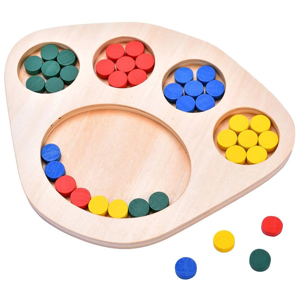 Kids Wooden Round Plate Color Sorting Board Educational Wooden Game Toys Kids Gift