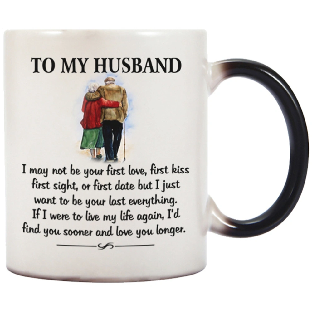 TO MY HUSBAND Heat Sensitive Cup Mug Temperature Color Changing Mug Coffee Cup Valentine's Day Gift for Lover Husband