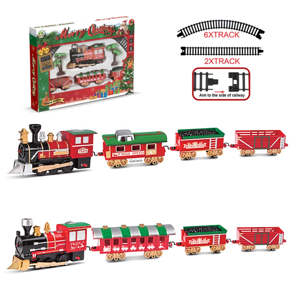 Christmas Train Set for Children Electric Train with Music and Light Kids Gift