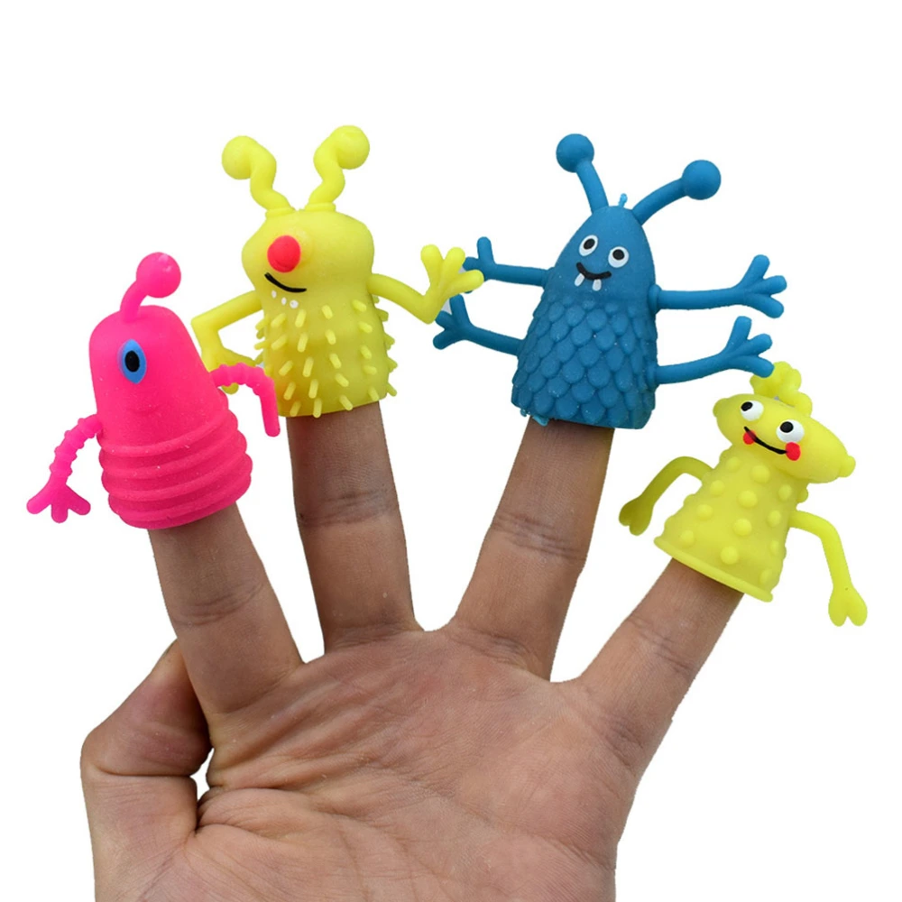 4Pcs/Set Random TPR Plastic Cute Finger Puppets Children Kids Finger Puppets Toy Parents Storytelling Props