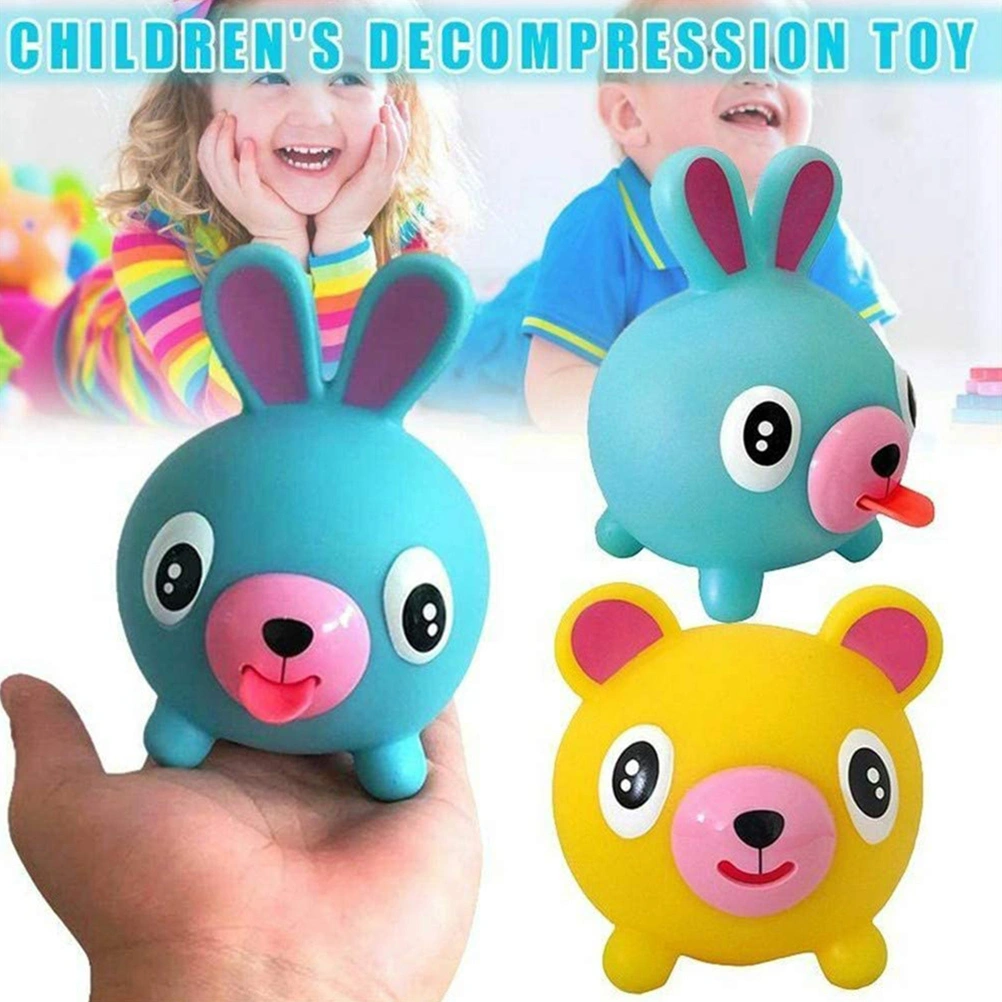 Talking Animal Ball PVC Tongue Out Stress Relieve Soft Ball Toy Kids Gifts
