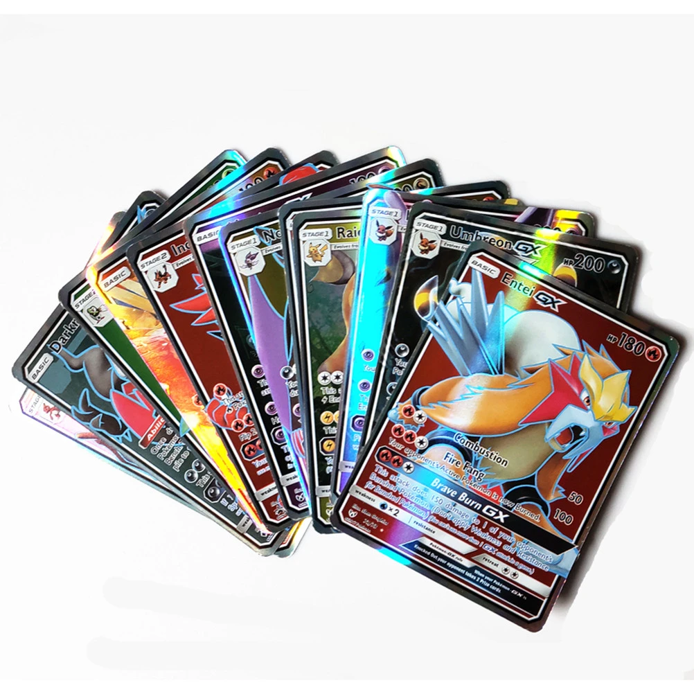 100Pcs Anime Card Set Cartoon Game Card Children GX Trading Cards with 95 GX Cards and 5 Mega Cards