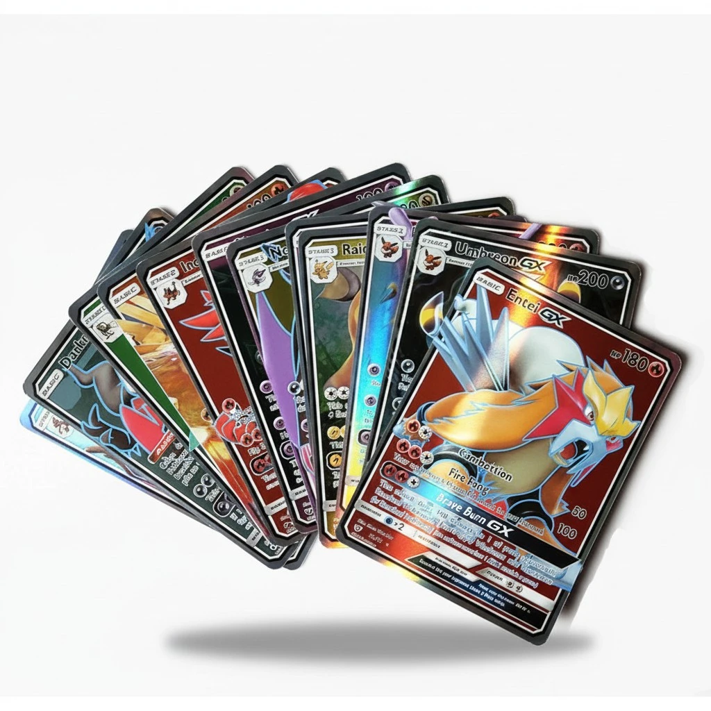 100Pcs Anime Card Set Cartoon Game Card Children GX Trading Cards with 95 GX Cards and 5 Mega Cards