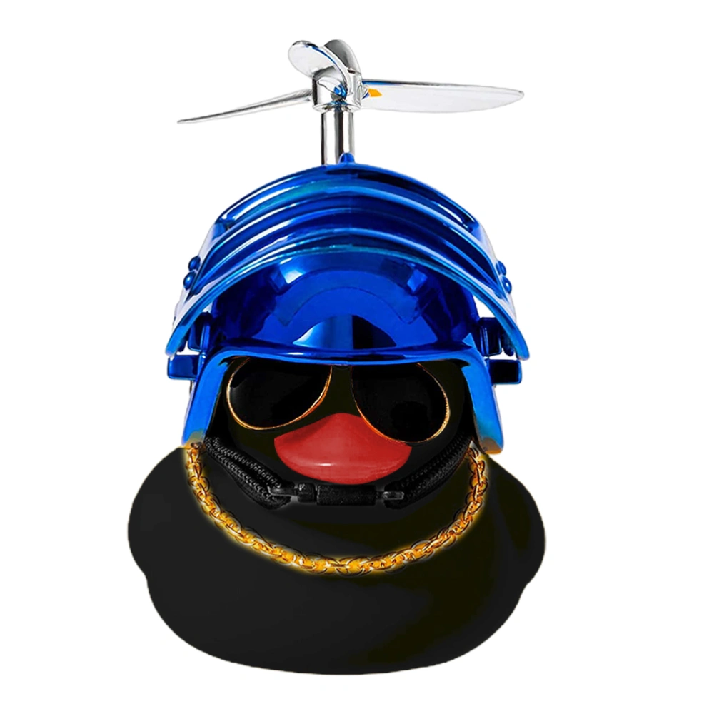 Little Black Duck Wearing a Helmet Car Exterior Decoration Multipurpose Soft Car Dashboard Decorations for Motorcycle Bedroom Car Dashboard