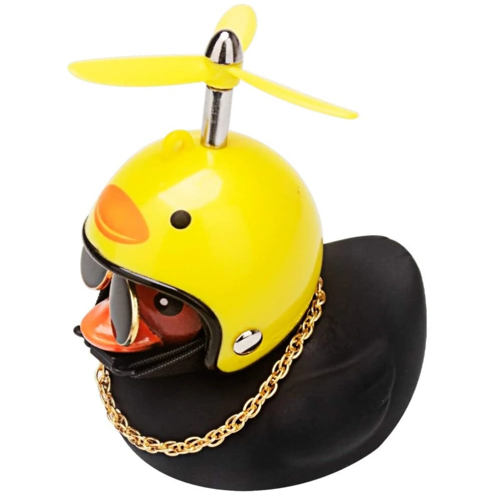 Little Black Duck Wearing a Helmet Car Exterior Decoration Multipurpose Soft Car Dashboard Decorations for Motorcycle Bedroom Car Dashboard