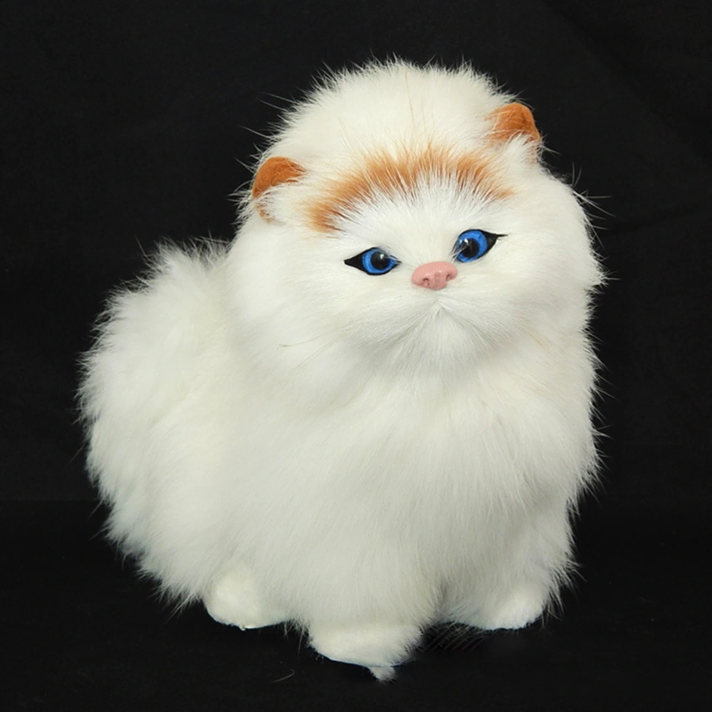 Real Sheep Hair Simulation Cat Plush Toy Electronic Pet Doll with Meow Sound Children s Cute Pet Toy