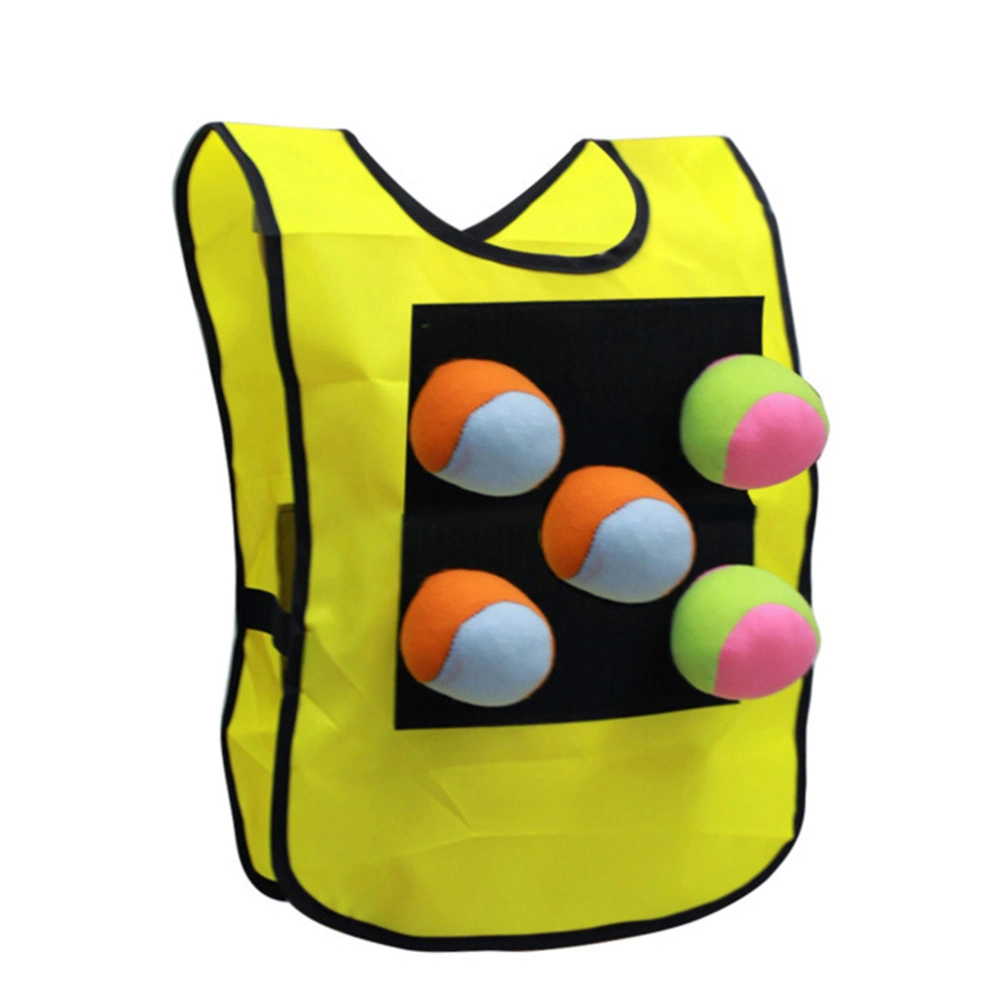 Dodgeball Sticky Vest Outdoor Throwing Game with 5 Balls for Kids Children Outdoor Activity Game