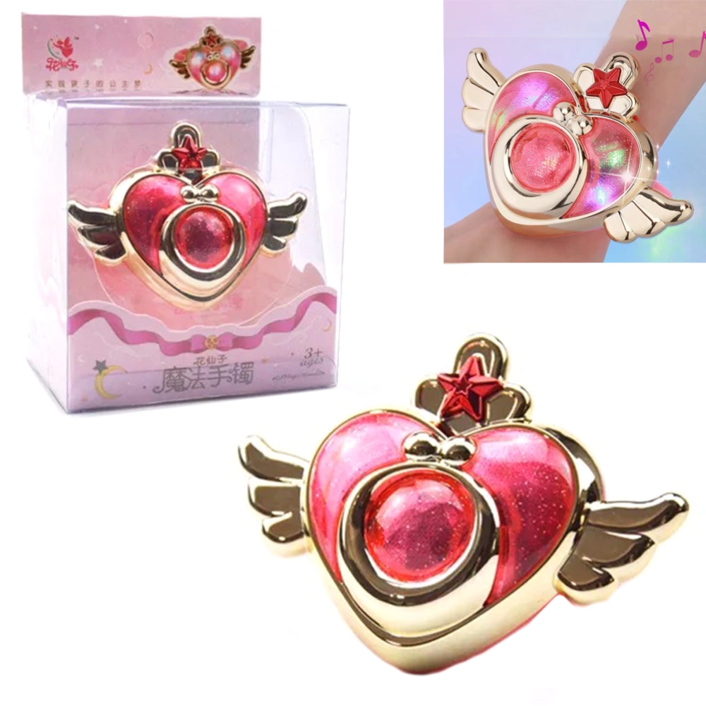 Anime Cosplay Heart Bangle Bracelet with Light Sound Costume Toy Girl Birthday Christmas New Year Gift