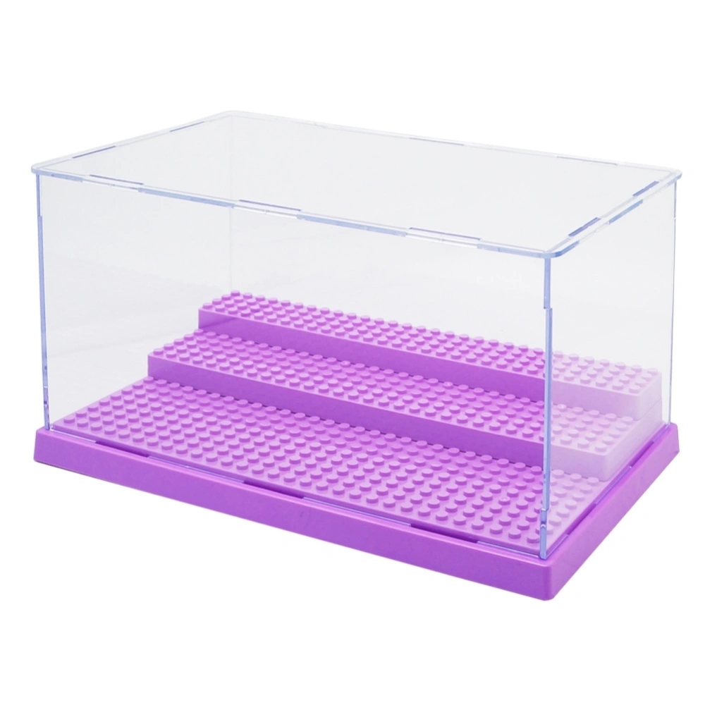 3 Steps Display Case Acrylic Box Dustproof Display Case for Blocks Plastic Display Box