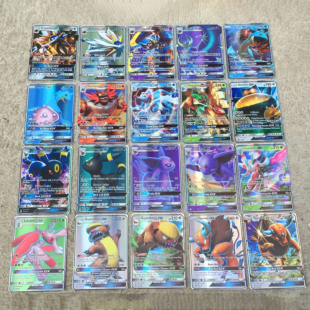 100Pcs Card Set Cartoon Game Card Children TCG Style Card