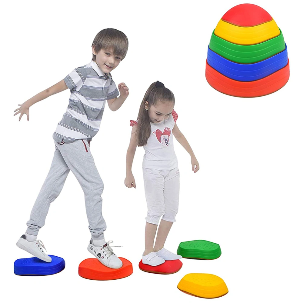 5pcs/set Kids Stepping Stones Non Slip Stackable Balance Blocks for Indoor and Outdoor