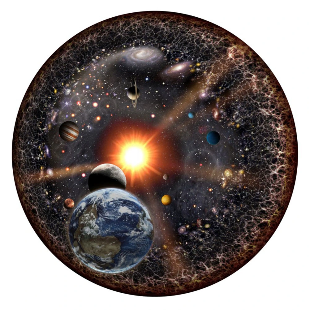 1000 Pcs Round Jigsaw Puzzle Universe Solar System Planet with Sun Earth Kids Adult Game Toy