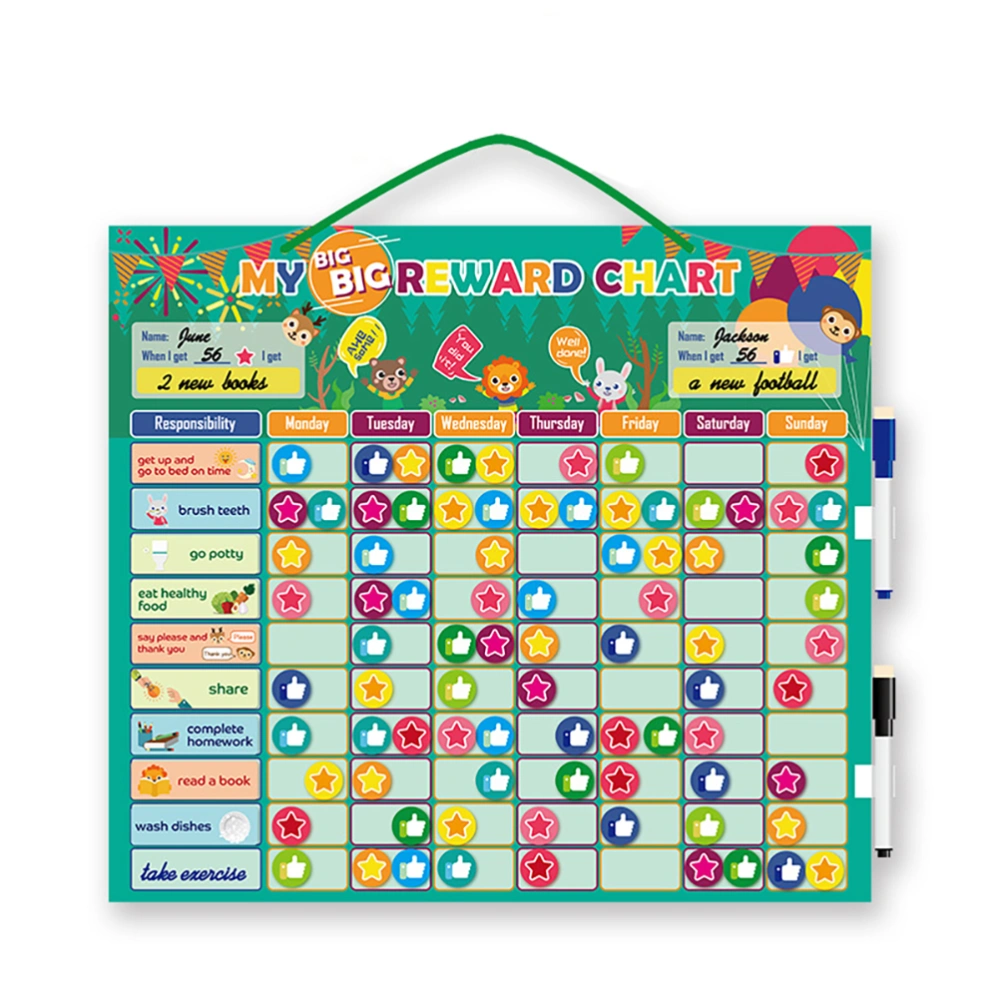 1 Set Kids Magnetic Reward Chart Flexible Customizable Daily Routine Calendar Toy Behavior Rewarding Board Gift