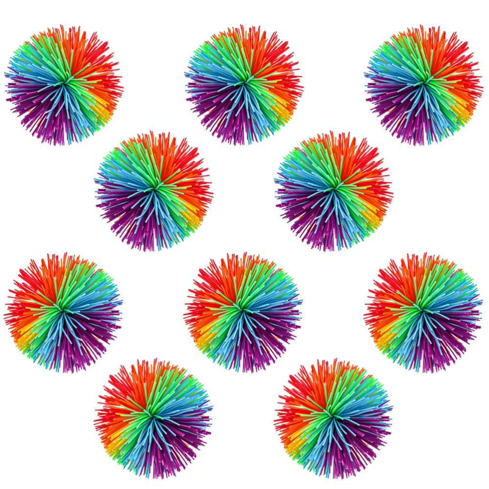 10 Pcs Anti Stress Silicone Stringy Balls Bouncing Fidgets Stress Relief Sensory Fluffy Ball for Kids Adults