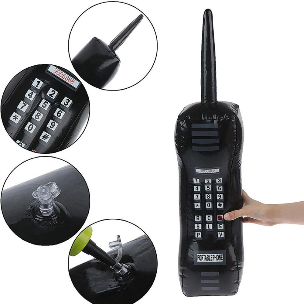 2Pcs Inflatable Radio Boombox Inflatable Mobile Phone Inflatable Props for 80s 90s Party Decorations