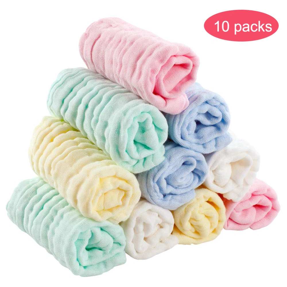 10PCS Baby Muslin Wipes Soft Baby Towels Reusable Newborn Cotton Wipes