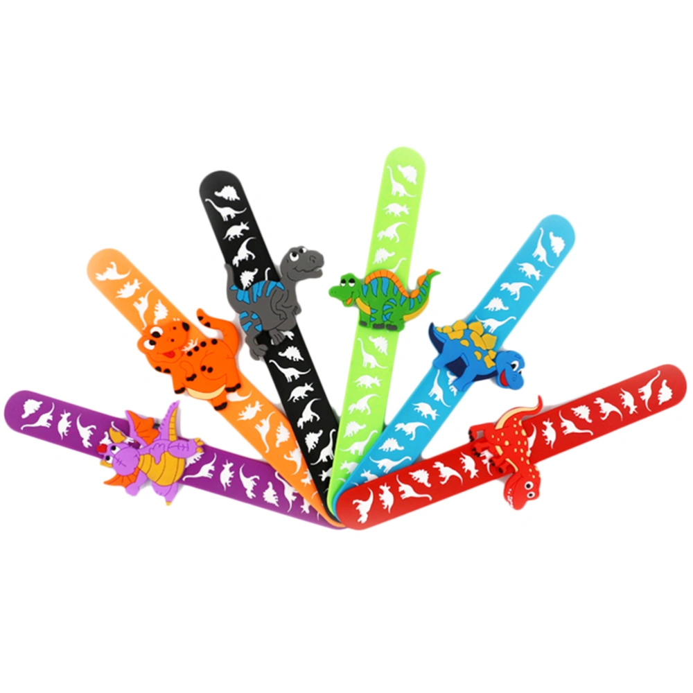 6PCS Dinosaur Slap Bracelet Party Silicone Bangle Bracelet Dinosaur Birthday Party Decoration Kids Baby Gift