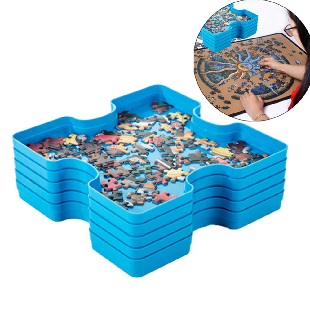 6 pcs Jigsaw Puzzle Sorting Trays Stackable Trays Puzzle Sorter Tray