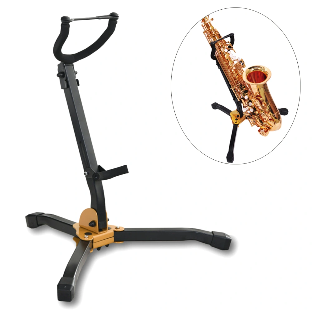 Sax Stand Foldable Alto Tenor Saxophone Stand Adjustable Metal Triangle Base Design Stand