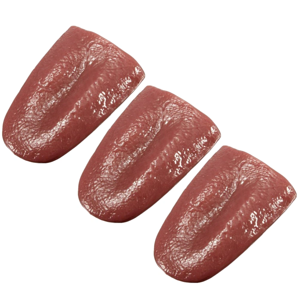 3PCS Simulated Tongues Realistic Fake Tongue Horrific Magical Tricks Props