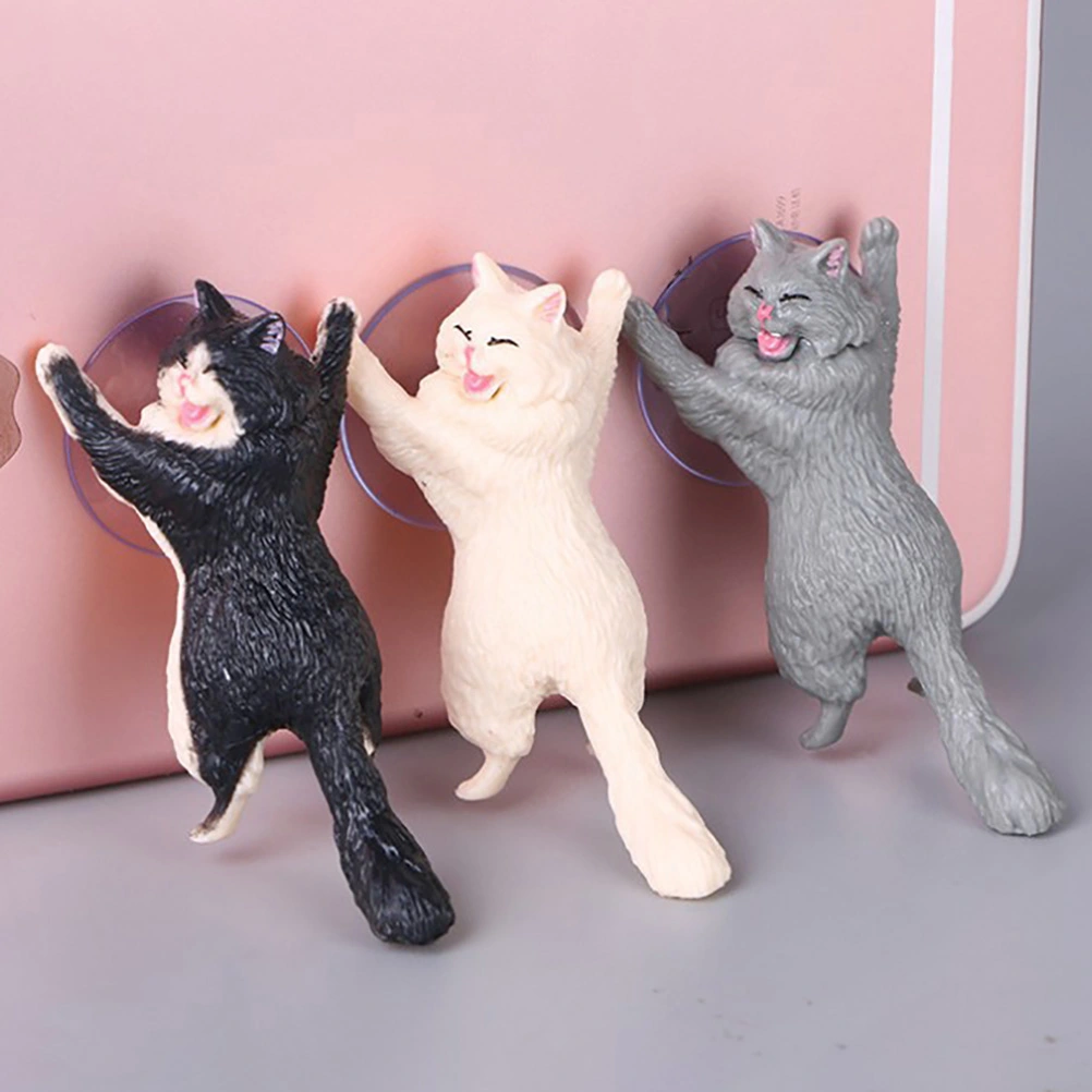 6 Pcs Different Color Cats Smart Phone Sucker Holder Cute Cat Support Cell Phone Holder Stand Sucker