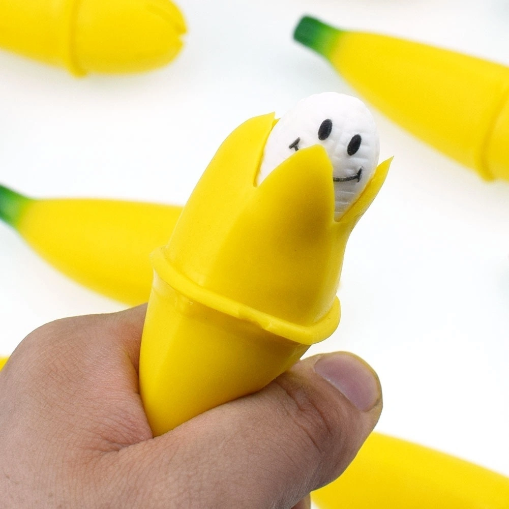 Funny Prank Banana Squeeze Toy Slow Rising Bananas With Happy Face Kids Stress Reliever Decompression Toys Gift