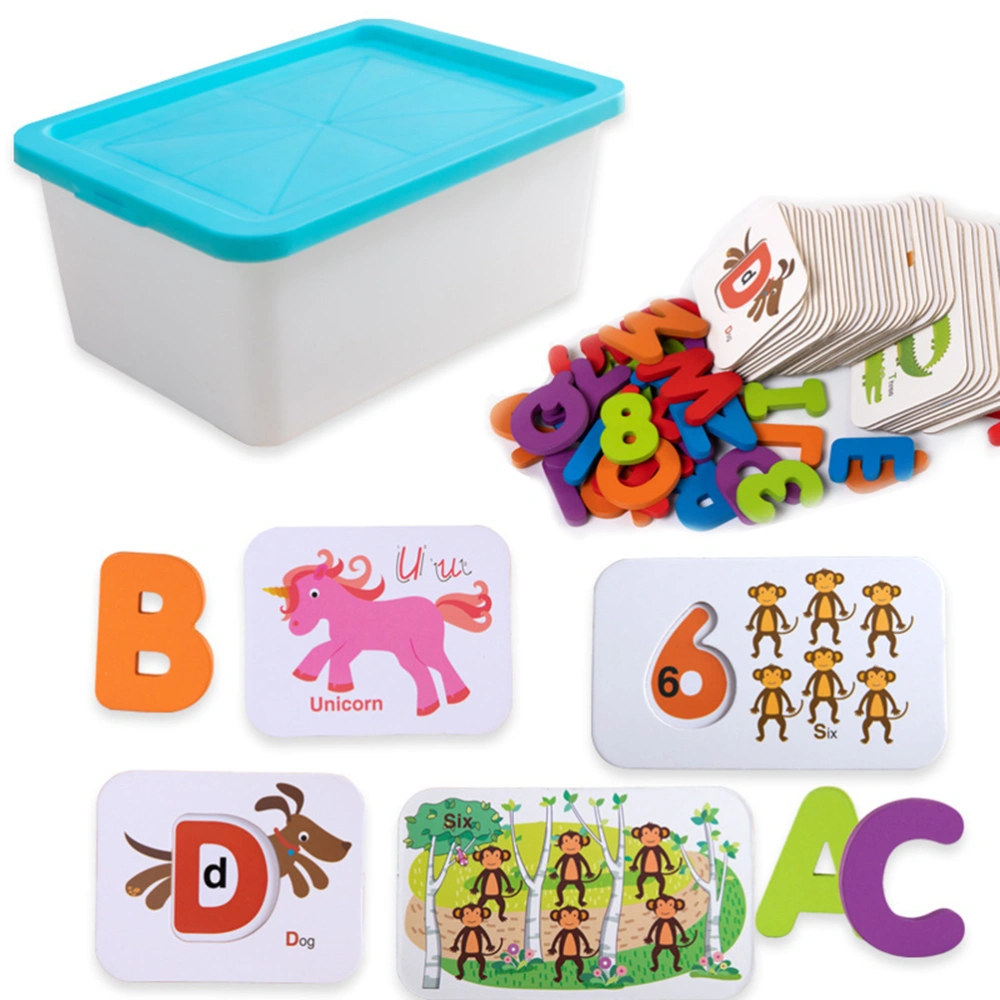 Alphabets and Numbers Flash Cards Wooden Letters ABC Animal Matching Puzzle Colors Sorting Game Preschool Learning Educational Toy Gift for Kids