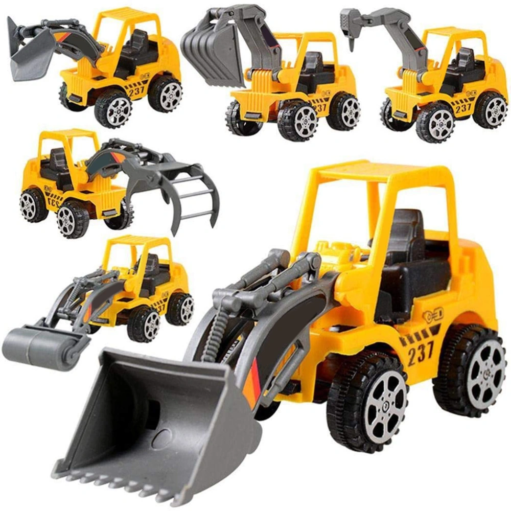 6 pcs/set Mini Car Kid Vehicle Truck Model Engineering Construction Vehicle Models Toy Children Toys Engineering Vehicle