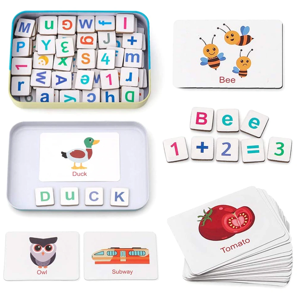 Wooden Magnetic Letters and Numbers Toys Kids Fridge Magnets ABC Alphabet Word Flash Cards Spelling Counting Game Learning Toys