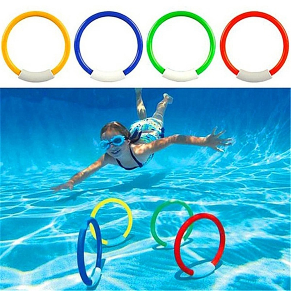 4 Pcs/Pack Child Kid Swimming Pool Underwater Diving Rings Toys Underwater Swimming Pool Diving Summer Beach Water Play Toys