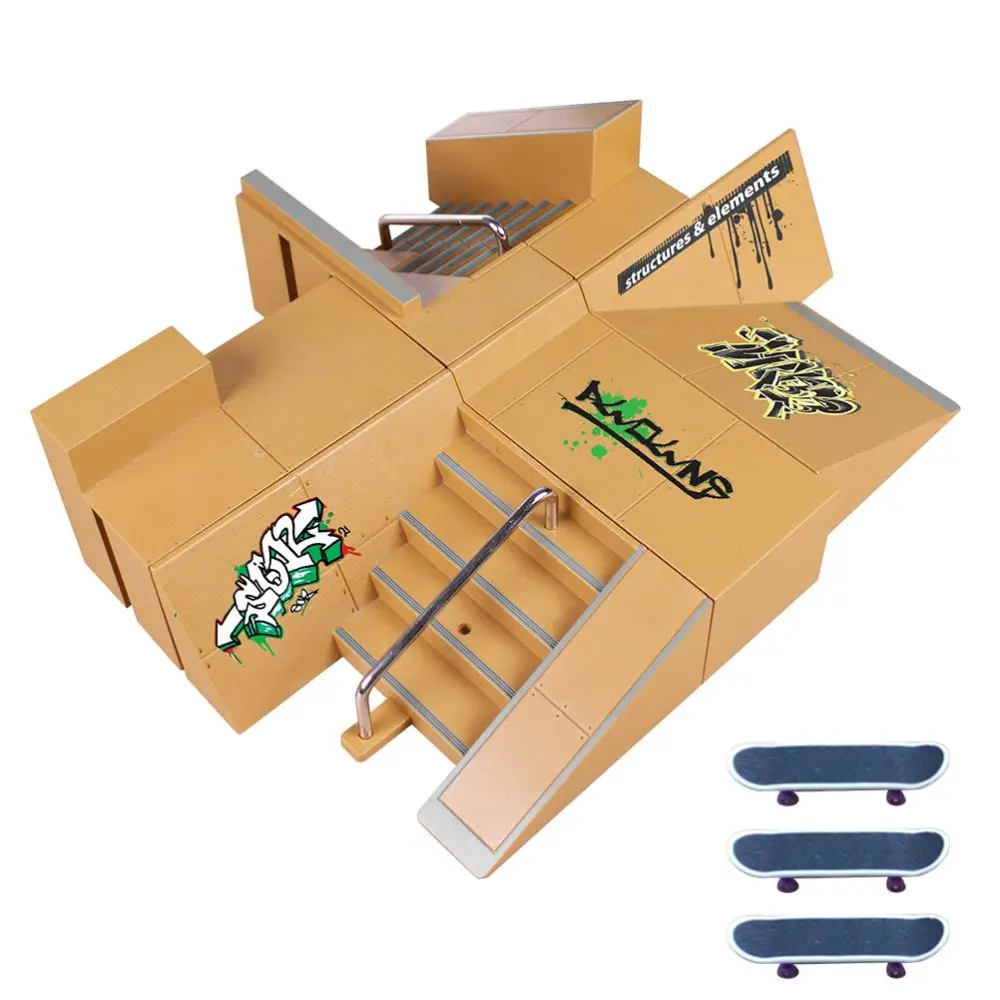 Skate Park Kit Ramp Parts for Finger Skateboard Durable Ultimate Parks Training Props