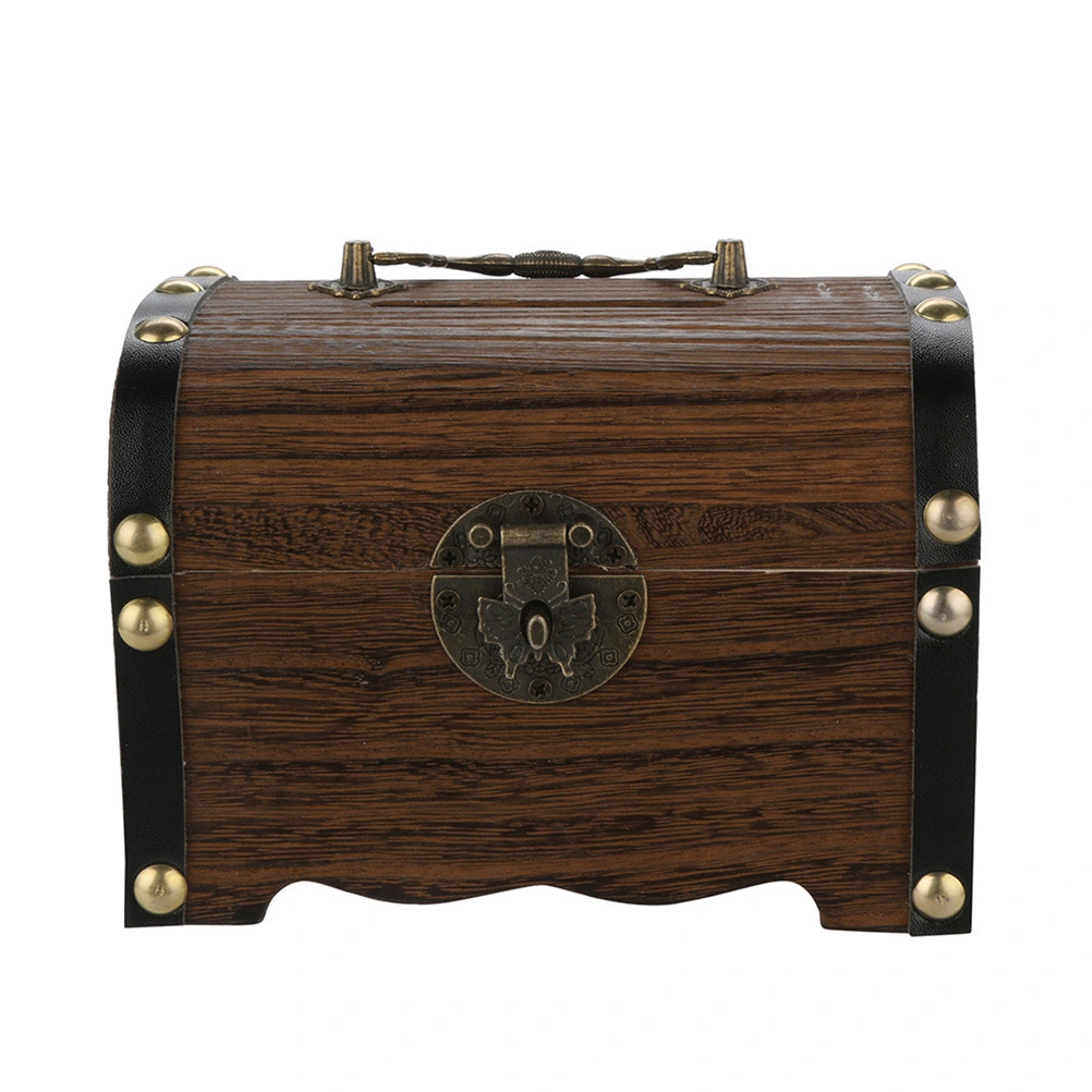 Wooden Piggy Bank Safe Money Box Savings with Lock Wood Carving Handmade Legendary Treasure Chest
